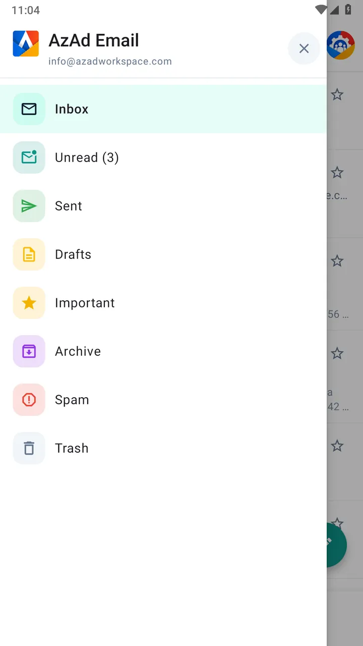 Reading an email in AzAd Mail